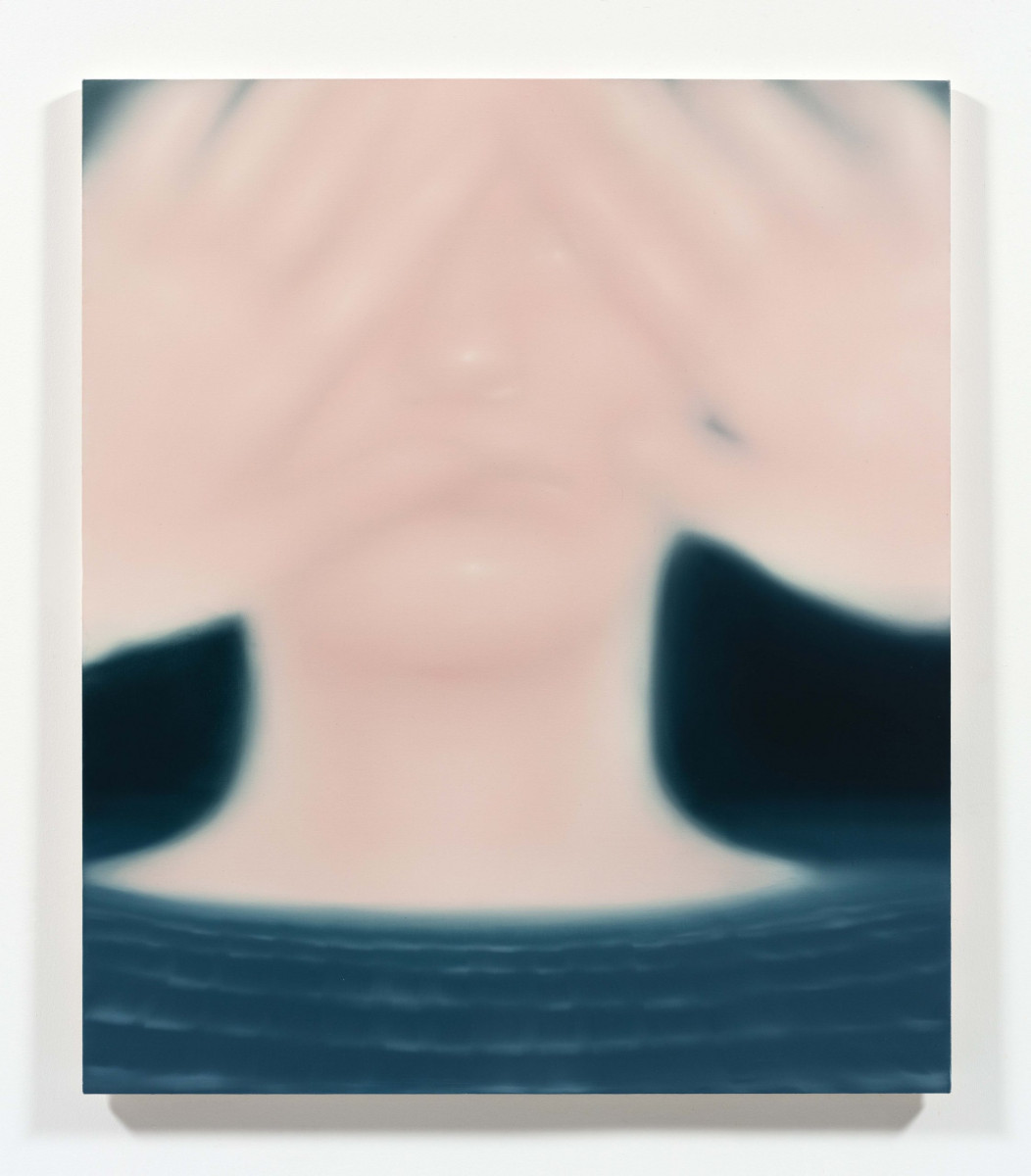 Julia Kowalska. <em>Warm, Salty Forehead</em>, 2024. Oil on canvas, 55 1/8 x 47 1/4 inches  (140 x 120 cm)