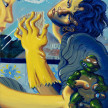 Giorgio Celin. <em>Sabado</em>, 2024. Acrylic and oil on canvas, 21 5/8 x 18 1/8 inches (55 x 46 cm) thumbnail